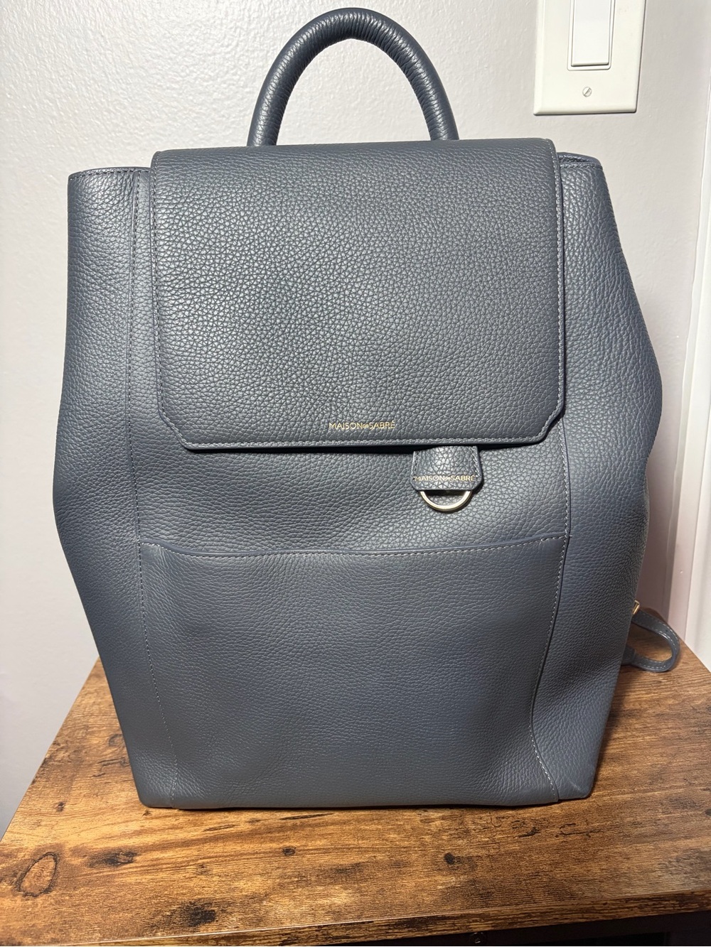 MAISON DE SABRE soft leather backpack graphite gray